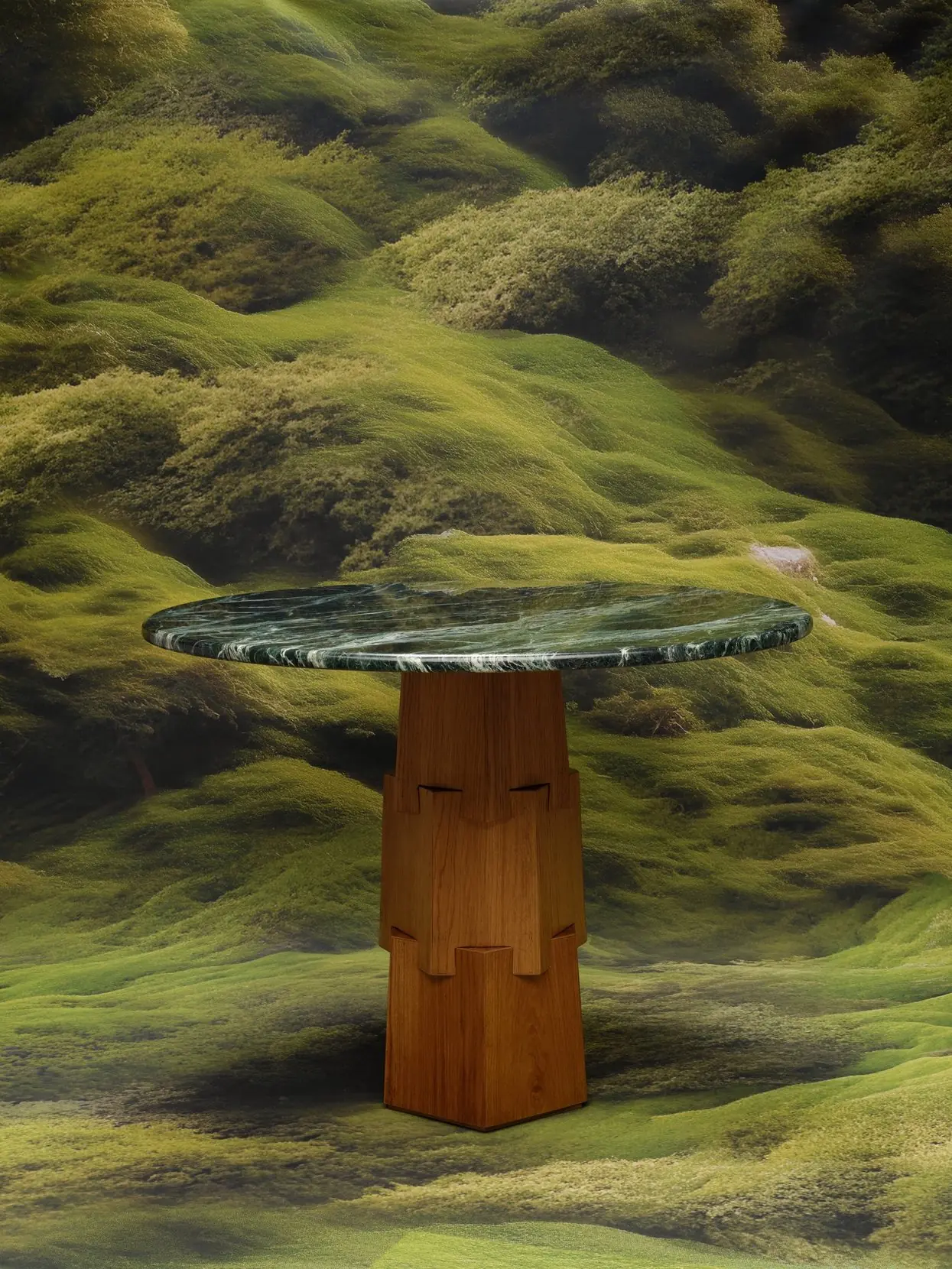 Table Verde Alpi dans un paysage de mousse